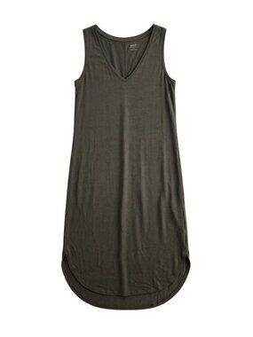 NWT | Aerie Olive Green V-Neck Sleeveless Shift Midi Dress Small